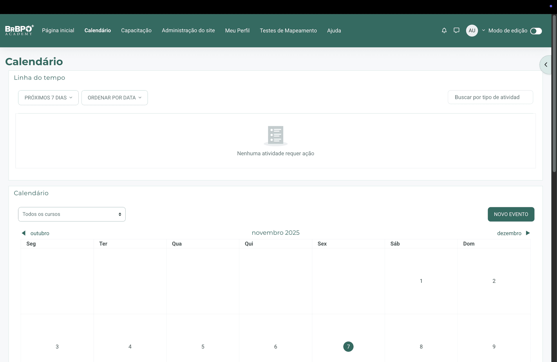 Learning Management Interface