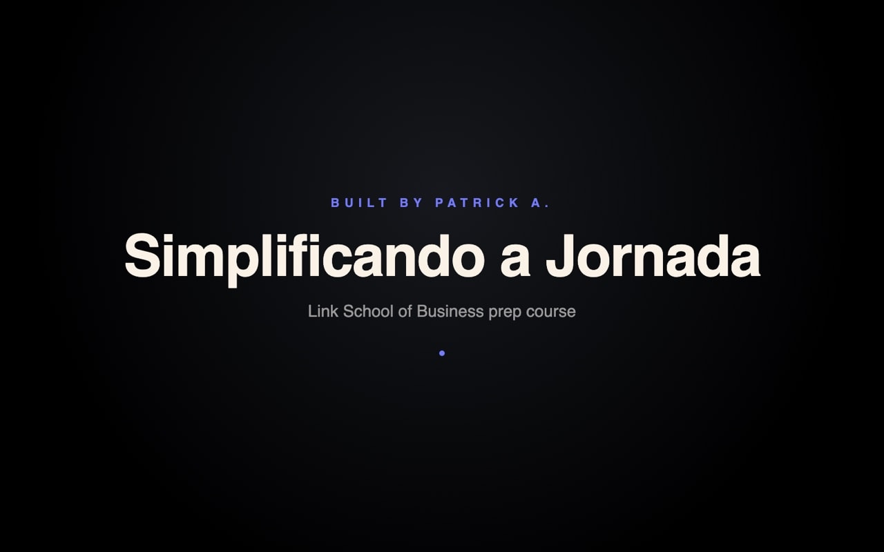 Simplificando a Jornada — Prep Course Landing